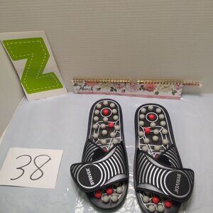 BYRIVER Tension Fatigue Relief Massager, Circulation Slippers Sandals, L New